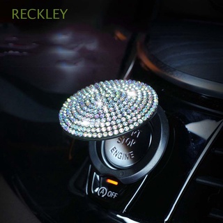 RECKLEY High Quality Crystal Push Start Button Ignition Cover Anti-Scratch Button Decoration Ring Engine Start Stop Button Cover 3D Universal Durable Bling Auto Decorative Accessories Car Interior Rhinestone Cover Protector Decal/Multicolor