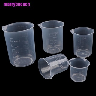 marrybacocn - vaso volumétrico de plástico para laboratorio de cocina, 2 unidades