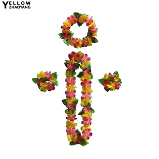 [Yzy] tela Lei Kit de verano playa vacaciones Hawaii flor Lei conjunto transpirable para exteriores