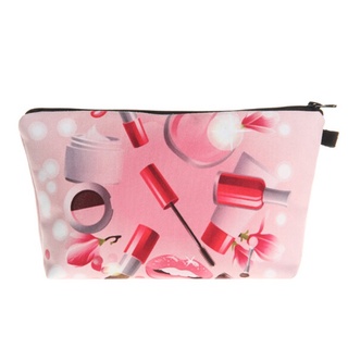 lápiz labial impresión 3d bolsa de cosméticos de las mujeres de mano de maquillaje bolsa de embrague fiesta necesidad de almacenamiento bolsa de lavado