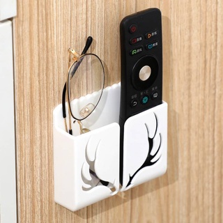Home Wall Hanging Self Adhesive Remote Control Mobile Phone Holder / Charging Multifunction Wall Mounted Nail-Free Space Saving Storage Rack / Multifunctional Organizer Shelf / Seamless Storage Hooks Container