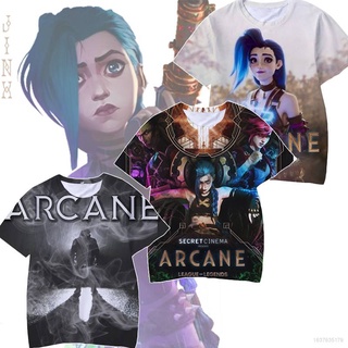 ARCANE T-shirt Anime Short Sleeve Unisex Tops Casual Loose JInx VI Sports Graphic Tee Shirt