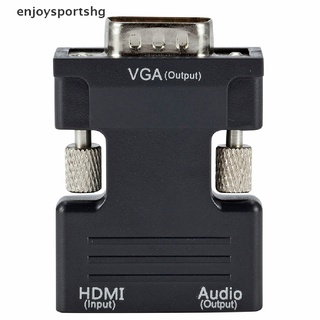 [enjoysportshg] convertidor hdmi hembra a vga macho/adaptador de audio compatible con salida de señal 1080p [caliente] (2)