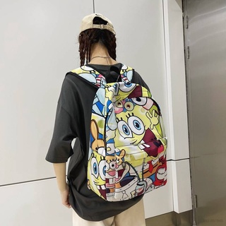 2021 nueva marca de moda payaso mochila bob esponja personalidad graffiti bolsa de la escuela mujeres ins impermeable coreano