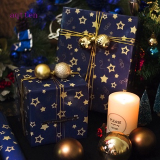 Aqtten papel de navidad envoltorio azul oscuro impreso papel de embalaje decoración de navidad