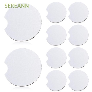 SEREANN 10pcs Durable Car Coasters Car Accessories Blank Sublimation Mug Mat Thermal Transfer for Living Room Kitchen DIY Pattern Neoprene Material Cup Holder Pad