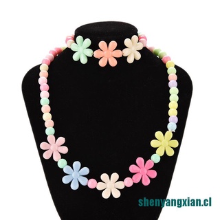 *laihot*Lovely Kids Necklaces & Bracelet Flower Shaped Baby Girl Party Jewelry Multicolor