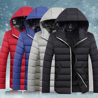 *bg* invierno de los hombres gruesa chaqueta cómoda de los hombres de algodón outwear chaqueta con capucha abrigo