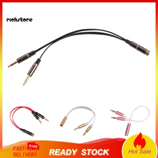 <richstore> cable adaptador divisor de audio de 3.5 mm portátil 2 macho a 1 hembra