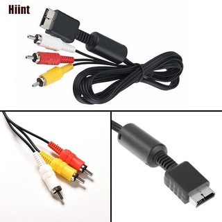 [Dhiinto] Cable AV Multi-Out/Cable de Audio 3 RCA plano para Playstation PS2 PS3 118M (1)