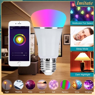 Tuya Wifi Smart Light Bulbs, Treatlife 2.4GHz Music Sync Color Changing Light Bulb, Works with Alexa Google Home, E27 Dimmable LED Light Bulb 5W 800 Lumen for Party Decoration, Smart Home Lighting imitate