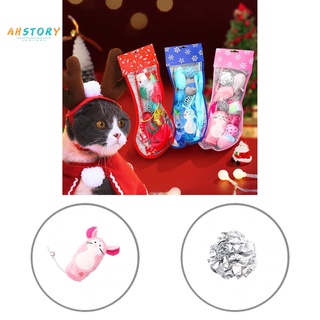 ahstory_ calcetín embalaje gatito juguete teaser mascota interactivo juguete de felpa dientes molar mascotas suministros