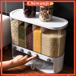[chiwanji] recipiente de almacenamiento de despensa de cocina, dispensador de granos de arroz, cubo de cereales, 12 l (1)