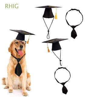rhig nueva mascota trajes de graduación académica gorra perro sombrero graduación corbata moda fiesta sombreros juguete cosplay fotografía ropas