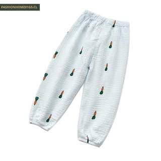 verano de los niños pantalones de moda pantalones de rábano de algodón anti-mosquito pantalones