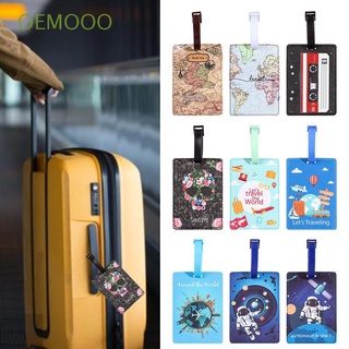 OEMOOO World Map Luggage Tag Travel Accessories Boarding ID Card Holder Travel Name Label Silicone Baggage Holder Suitcase Label