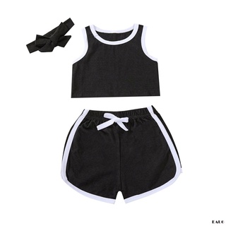 E6-baby Tank + pantalones cortos, Casual estilo deportivo cintura elástica bloque de Color versión suelta ropa de verano