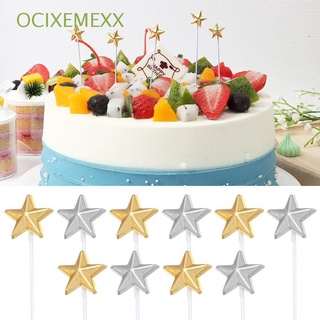 OCIXEMEXX 5PCS Sweet 5Pcs Party Supplies Colorful Star Cake Topper Creative Happy Birthday Kids Celebration Decoration Cake Insert/Multicolor