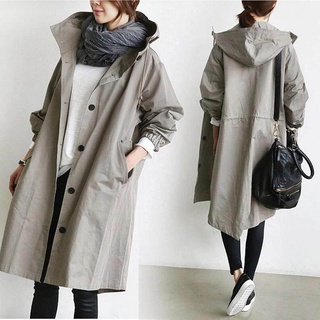 Casual abrigo cortavientos para las mujeres frontal hebilla diseño sudaderas con puño elástico de la mitad de la longitud de la chamarra (6)