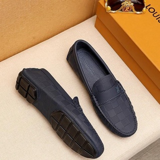 ☾ SUPER Venta Louis Vuitton Cuero Y Piel De Becerro Conjunto Pie Hombres casual Zapatos De Negocios