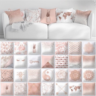 MAR3 Decorative Sqaure Pillow Case Rose Gold Geometric Pineapple Polka Dot Home Car Cushion Cover One Side Printed (2)