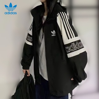 Adidas Clover Jacket Female Spring and Autumn Thin Hooded Jacket Male Couple Casual Sports Windbreaker