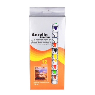AA 12 Colors Professional Acrylic Paint Set 12ml Tubes Drawing Painting Pigment Wall Paint DIY Art Supplies