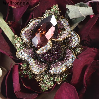 wqw> 1 pieza de diamantes de imitación grandes broches de flores de las mujeres abrigo broche pin accesorios de moda bien