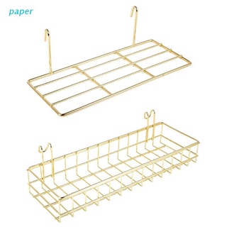 papel 2pcs panel de rejilla estante de pared cesta con gancho estantería de exhibición estante de almacenamiento bandeja