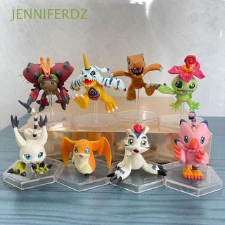 JENNIFERDZ 8 unids/set figura modelo Anime figuras de juguete Digimon figuras de acción miniatura Gabumon Tailmon regalos juguetes Digimon aventura muñeca adornos