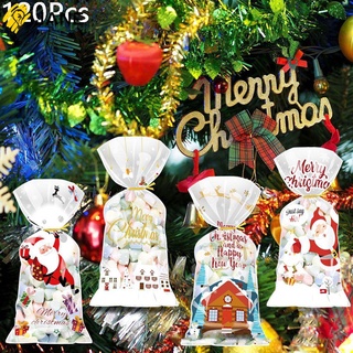 Jane 120Pcs suministros de navidad bolsas de plástico regalos cajas decoración de alimentos saco regalos bolsa de Favor regalos ataúd cajas caja de caramelo DIY favores de navidad bolsa de Santa Claus