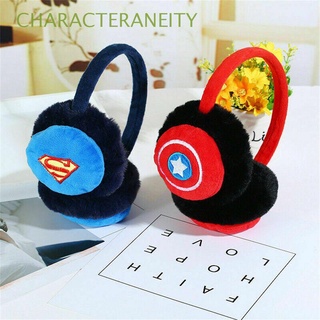 CHARACTERANEITY Plush Warm Earmuffs Captain America Kids Gift Ear Warmers Superman Batman Soft Spiderman Ear Protection