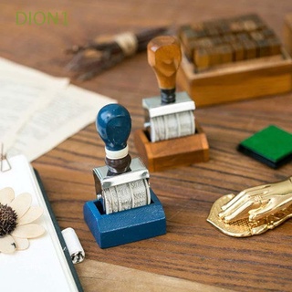 Dion1 diario sellos planificador horario rodillo Flip botón fecha giro sello rueda rueda sello de madera fecha sello/Multicolor