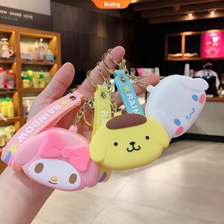 Llavero de Sanrio de dibujos animados Hello Kitty My Melody Cinnamoroll cartera llavero anillo accesorio bolsa colgante regalos para niños[BL]