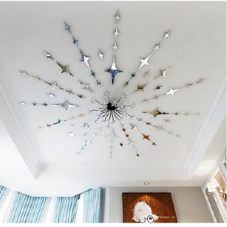 ✬Estrella✩ 50 pzs calcomanías de acrílico 3D para techo de estrellas/decoración para sala de estar
