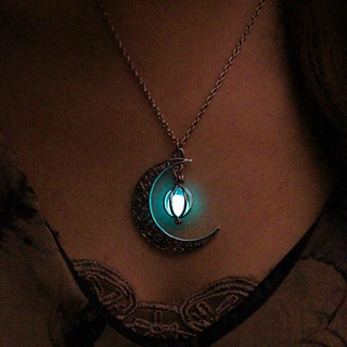 ganjou - collar con colgante de luna hueca para mujer, aleación simple, piedra brillante, collar, joyería (1)
