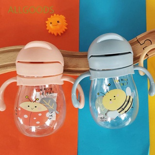 Allgoods 350ml botellas de beber lindo mango botella de agua niños botella de agua portátil Animal bebé aprender niños paja leche taza/Multicolor