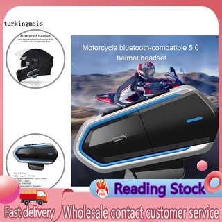 zturk_ casco compacto auriculares recargables bluetooth compatible 5.0 auriculares manos libres para la motocicleta
