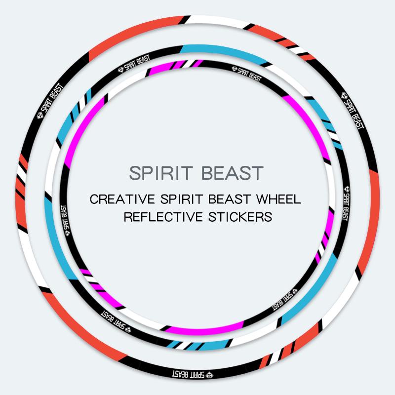 spirit beast - pegatinas reflectantes para motocicleta, neumáticos, ruedas, llantas de motor, protector de almohadilla, decoración