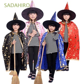 sadahiro tapas halloween capa bruja rendimiento disfraces cosplay capa bruja ropa ropa capa sombrero conjuntos estrellas capa niños mostrar disfraces/multicolor