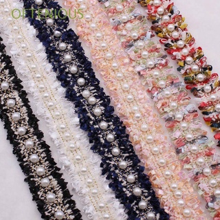 a menudo 1 yarda de tela de nailon diy craft cinta de encaje recorte de oro disfraz vestido bordado suministros de costura hechos a mano vintage perla con cuentas