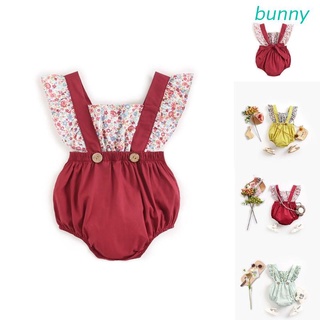 bunny bebé lindo correa body estampado floral volantes peleles sin mangas onesies algodón recién nacido bebé trajes verano