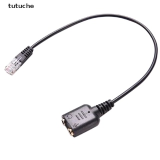 tutuche dual 3.5mm hembra a rj9 jack adaptador convertidor pc auriculares teléfono usando cable cl