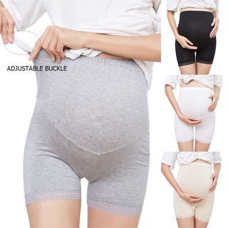 Yjfashion mujeres embarazadas de cintura alta de levantamiento de estómago fondo de encaje recorte pantalones de seguridad