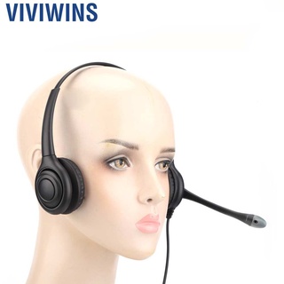 Viviwins - auriculares de centro de llamadas con micrófonos de cancelación de ruido y sonido de Audio de alta definición para oficina en casa (7)