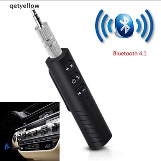 qetyellow receptor bluetooth coche 3.5 aux audio inalámbrico auricular coche transmisor manos libres cl