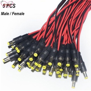 simul 5pcs nuevo cable adaptador de cobre completo enchufe conector 12v 5.5x2.1mm sistema de seguridad macho hembra dc power pigtail