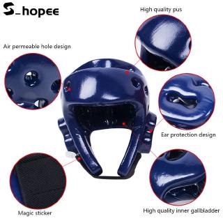 S_Hopee Taekwondo Head Gear Karate Sparring casco Protector-de goma de alta densidad azul