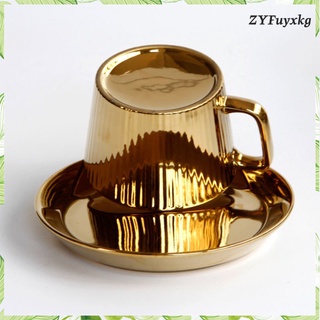 juego de té dorado europeo/taza de café y platillo taza espresso