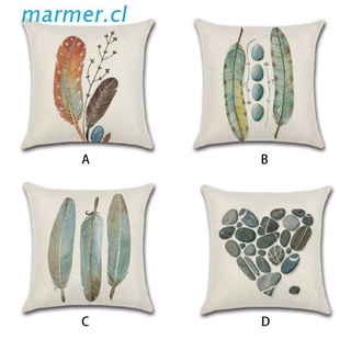 MAR3 Minimalist Modern Cotton Linen Home Decorative Cushion Cover Colored Feather Pebble Printed Sofa Car Square Throw Pillow Case